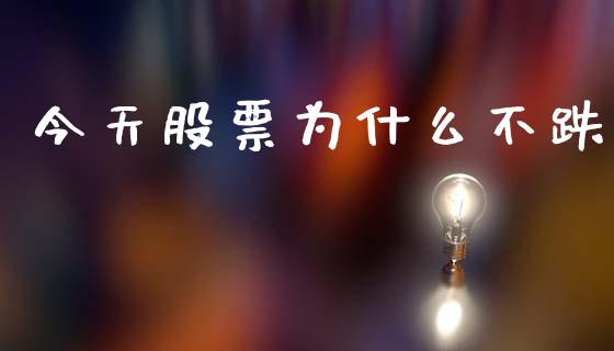 今天股票为什么不跌_https://cj004.lansai.wang_债券资讯_第1张