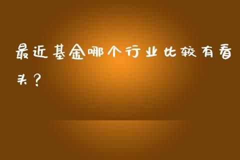 最近基金哪个行业比较有看头？_https://cj004.lansai.wang_外汇交易_第1张
