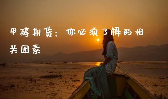 甲醇期货：你必须了解的相关因素_https://cj004.lansai.wang_金融监管_第1张