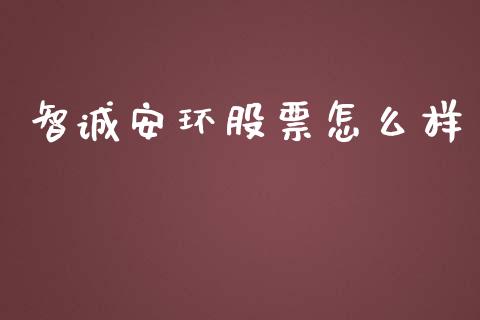 智诚安环股票怎么样_https://cj004.lansai.wang_财经新闻_第1张