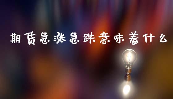 期货急涨急跌意味着什么_https://cj004.lansai.wang_金融监管_第1张