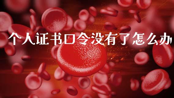 个人证书口令没有了怎么办_https://cj004.lansai.wang_金融监管_第1张