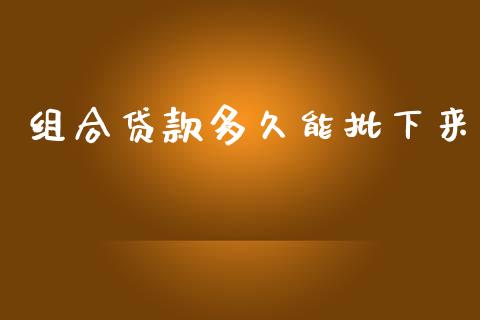 组合贷款多久能批下来_https://cj004.lansai.wang_全球市场_第1张