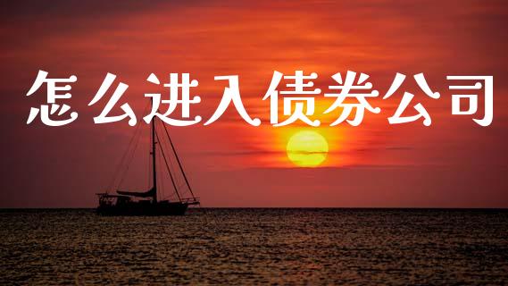 怎么进入债券公司_https://cj004.lansai.wang_财经新闻_第1张