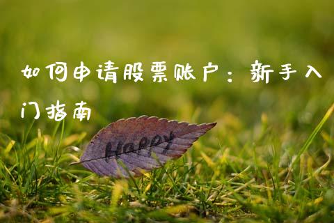 如何申请股票账户：新手入门指南_https://cj004.lansai.wang_全球市场_第1张