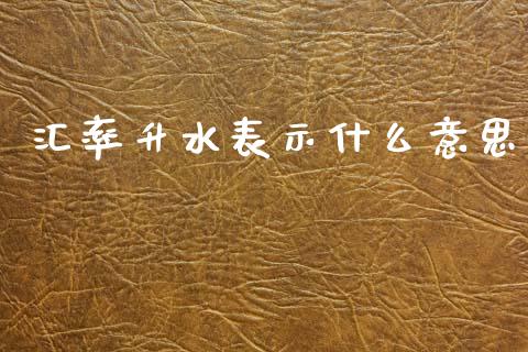 汇率升水表示什么意思_https://cj004.lansai.wang_财经新闻_第1张