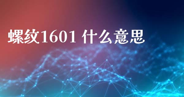 螺纹1601 什么意思_https://cj004.lansai.wang_金融监管_第1张