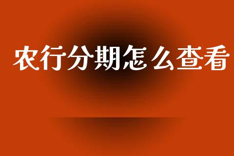农行分期怎么查看_https://cj004.lansai.wang_财经新闻_第1张