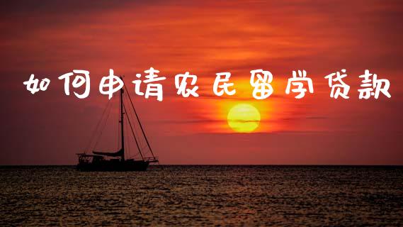 如何申请农民留学贷款_https://cj004.lansai.wang_债券资讯_第1张