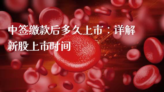 中签缴款后多久上市：详解新股上市时间_https://cj004.lansai.wang_金融监管_第1张