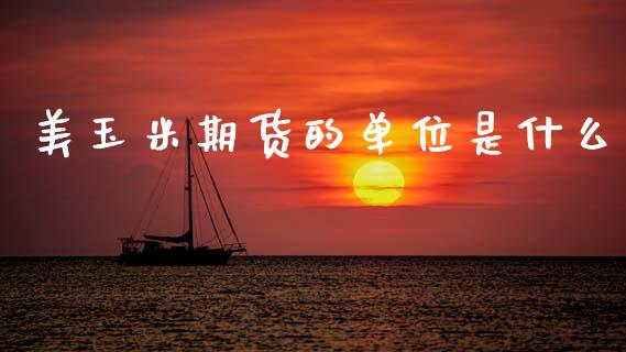 美玉米期货的单位是什么_https://cj004.lansai.wang_外汇交易_第1张
