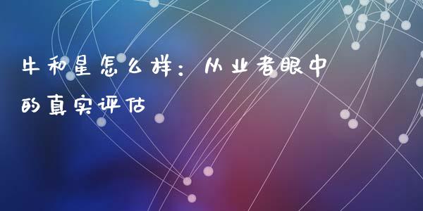 牛和星怎么样：从业者眼中的真实评估_https://cj004.lansai.wang_债券资讯_第1张