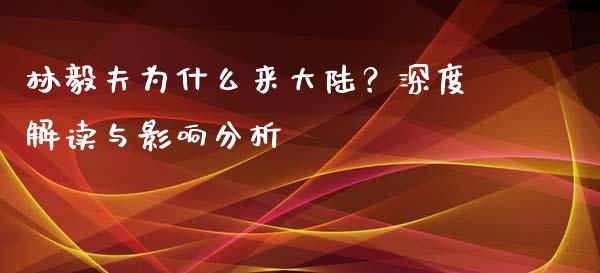 林毅夫为什么来大陆？深度解读与影响分析_https://cj004.lansai.wang_债券资讯_第1张