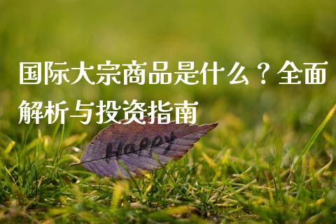 国际大宗商品是什么？全面解析与投资指南_https://cj004.lansai.wang_金融监管_第1张