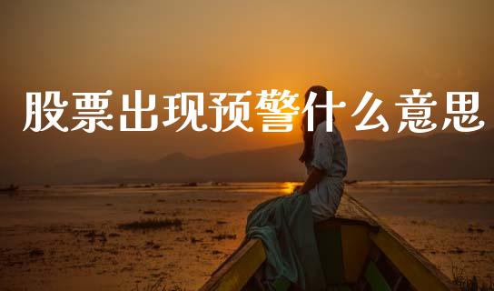 股票出现预警什么意思_https://cj004.lansai.wang_金融监管_第1张