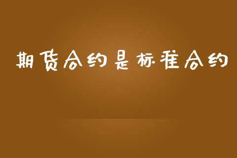 期货合约是标准合约_https://cj004.lansai.wang_债券资讯_第1张