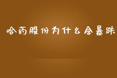 哈药股份为什么会暴跌_https://cj004.lansai.wang_金融监管_第1张
