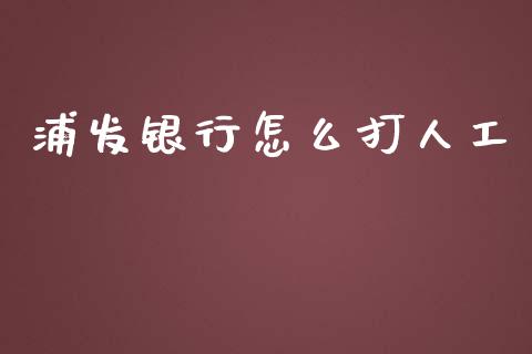 浦发银行怎么打人工_https://cj004.lansai.wang_财经新闻_第1张