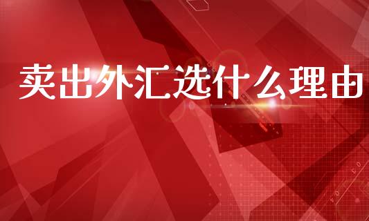 卖出外汇选什么理由_https://cj004.lansai.wang_债券资讯_第1张
