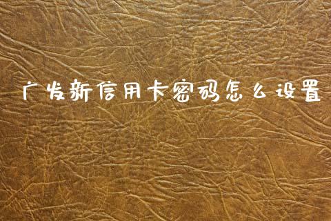 广发新信用卡密码怎么设置_https://cj004.lansai.wang_债券资讯_第1张