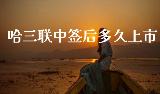 哈三联中签后多久上市_https://cj004.lansai.wang_债券资讯_第1张