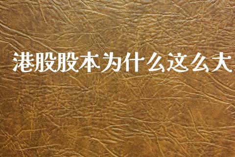 港股股本为什么这么大_https://cj004.lansai.wang_期货开户_第1张