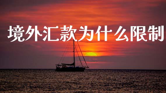 境外汇款为什么限制_https://cj004.lansai.wang_金融监管_第1张