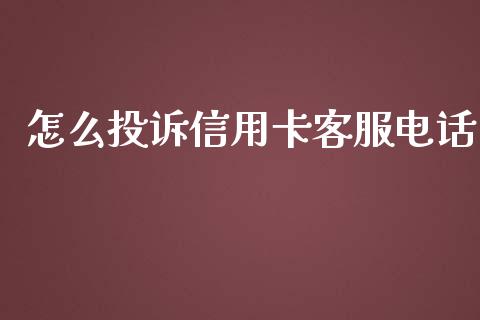 怎么投诉信用卡客服电话_https://cj004.lansai.wang_金融监管_第1张