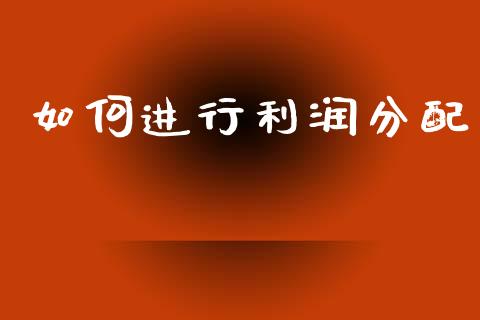 如何进行利润分配_https://cj004.lansai.wang_全球市场_第1张