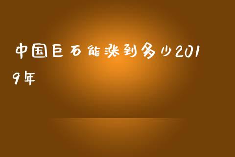 中国巨石能涨到多少2019年_https://cj004.lansai.wang_财经新闻_第1张