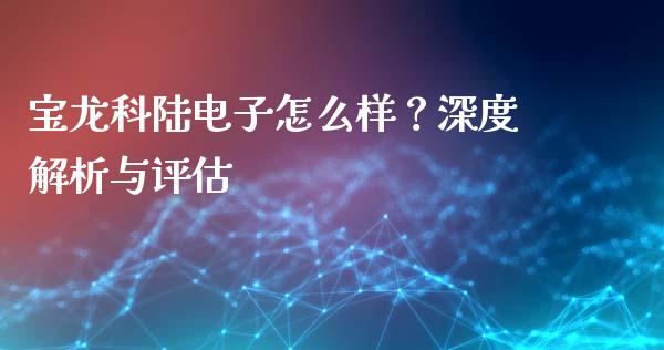 宝龙科陆电子怎么样？深度解析与评估_https://cj004.lansai.wang_金融监管_第1张