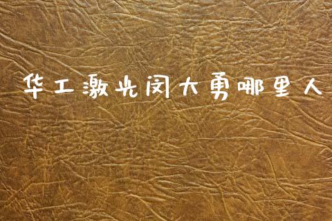 华工激光闵大勇哪里人_https://cj004.lansai.wang_外汇交易_第1张
