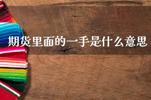 期货里面的一手是什么意思_https://cj004.lansai.wang_外汇交易_第1张