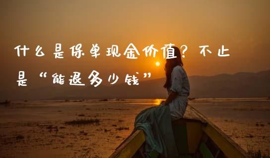什么是保单现金价值？不止是“能退多少钱”_https://cj004.lansai.wang_全球市场_第1张