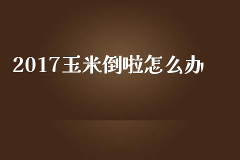 2017玉米倒啦怎么办_https://cj004.lansai.wang_金融监管_第1张