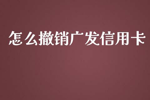 怎么撤销广发信用卡_https://cj004.lansai.wang_财经新闻_第1张