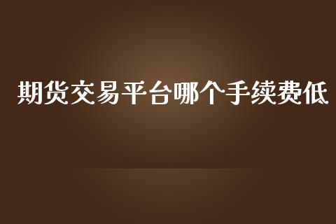 期货交易平台哪个手续费低_https://cj004.lansai.wang_财经新闻_第1张