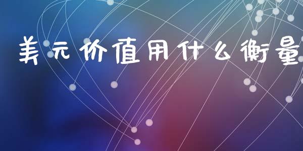 美元价值用什么衡量_https://cj004.lansai.wang_金融监管_第1张