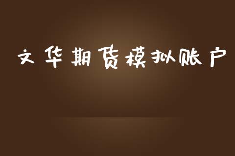 文华期货模拟账户_https://cj004.lansai.wang_全球市场_第1张